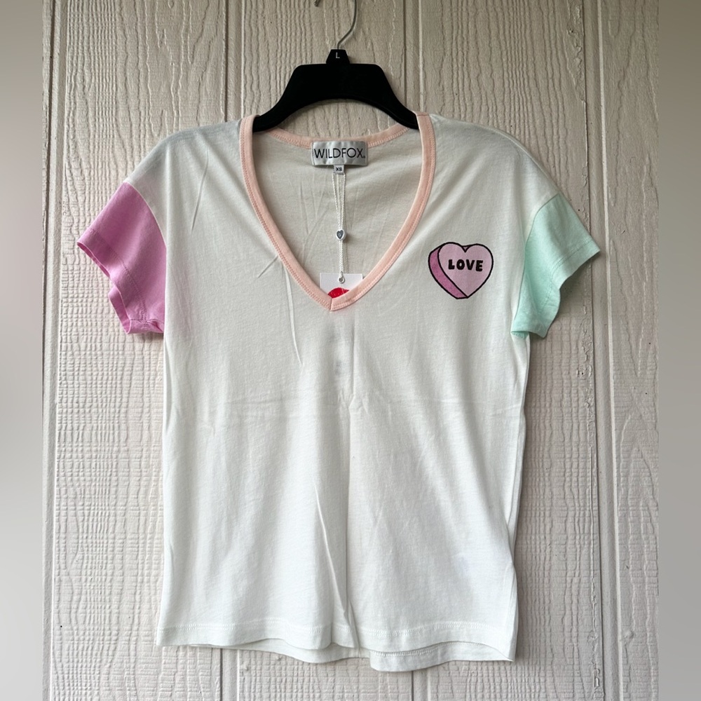 WILDFOX Paradise Colorblock V-Neck Tee - Picture 4 of 12